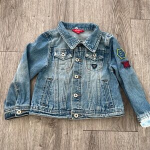 Guess Blue Kids Jean Jacket with Patches size 3t